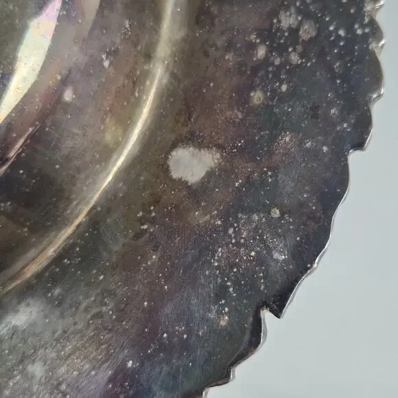 Vintage Reed & Barton Silverplate Serving Platter Burgundy Pattern S2315 Floral Serveware